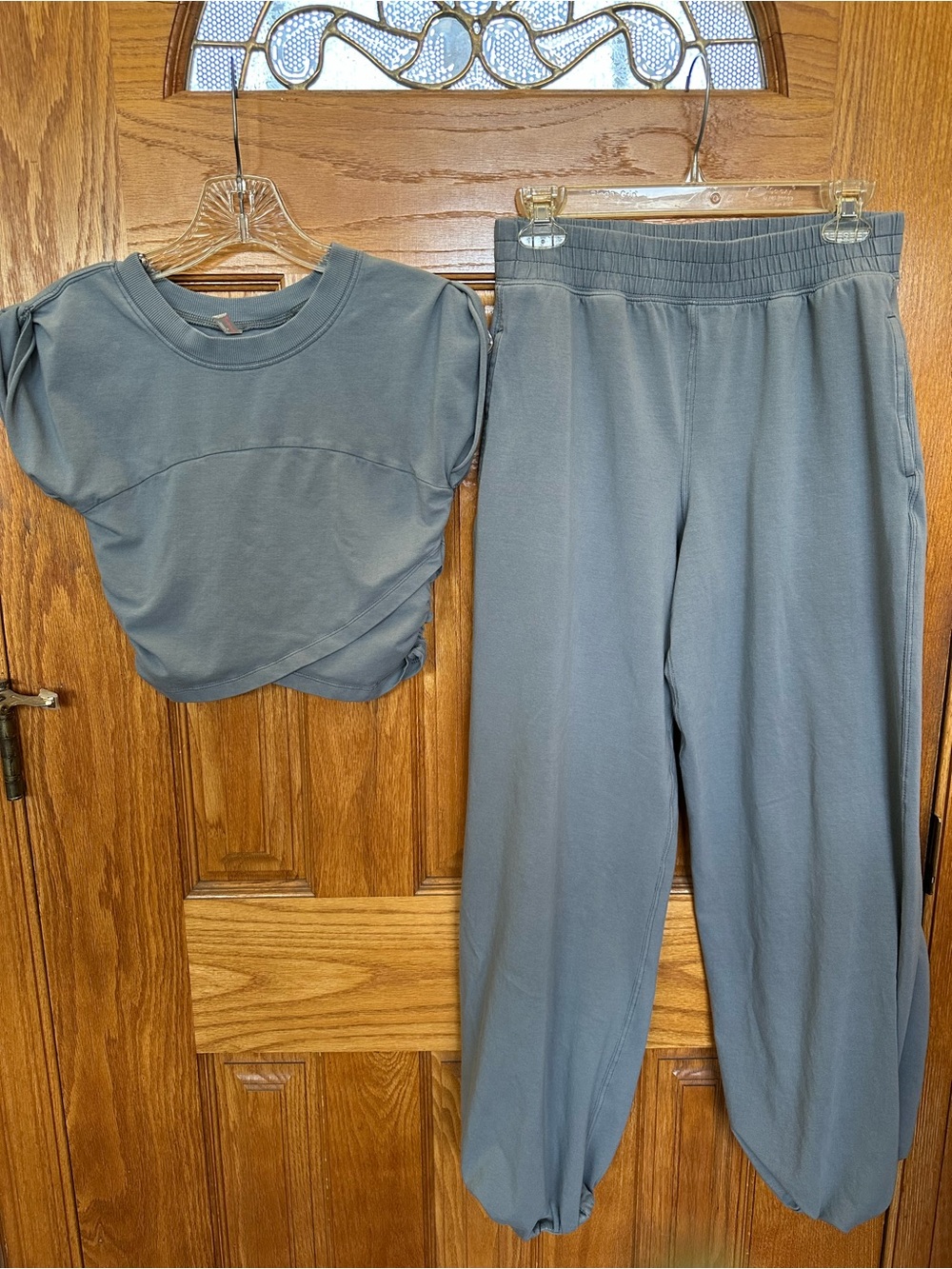 FREE PEOPLE GRAY HOT SHOT CROSSOVER SET SIZE XS!!! SUPER CUTE!!! - Picture 3 of 5